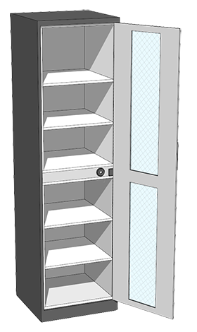 Texi dispenser cabinet öppet, UHF-modell