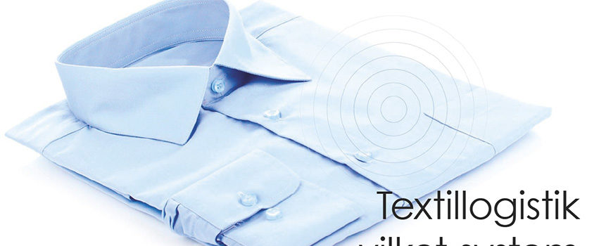 Skjorta som scannas av i textillogistiksystem